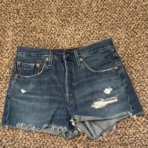 Levi's Distressed Blue Jean Shorts